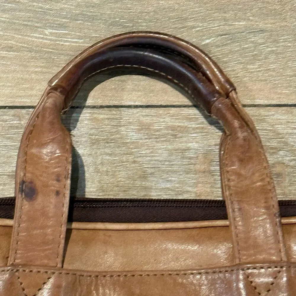 Ansun Brown Leather Laptop Bag